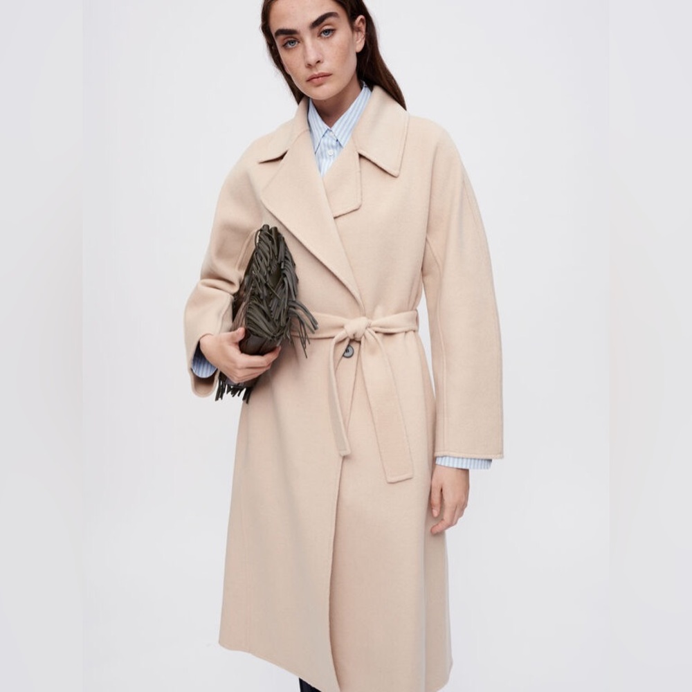 NWT Maje DOUBLE-FACED WOOL-BLEND COAT